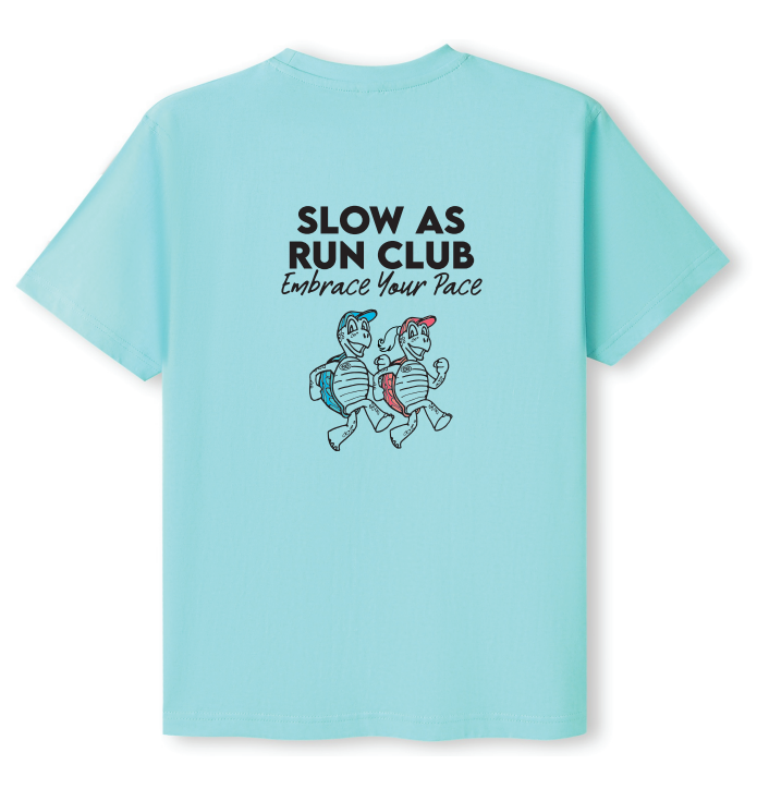Slow As Run Club T-shirt - Aqua