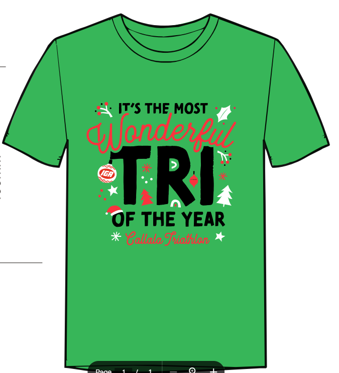 Callala Tri Christmas Green T-Shirt